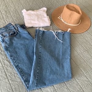 Cotton on long wide leg jeans